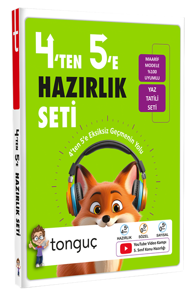 Tonguç Yayınları 4.Sınıf (4 Den 5e) Geçenler İçin %100 Yeni Müfredat Yaz Tatil Hazırlık Setii Tüm Dersler